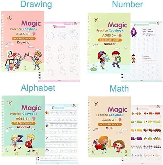 Magic Practice Copybook (4 BOOKS,1 PEN,1 GRIP,10 REFILL) – 50% OFF Today!