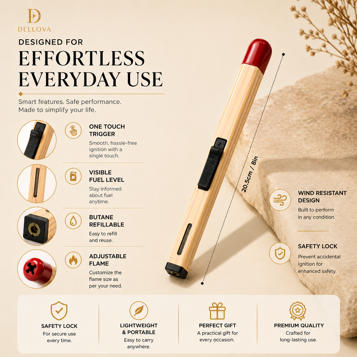 FLICK™ | Refillable Matchstick Utility Lighter
