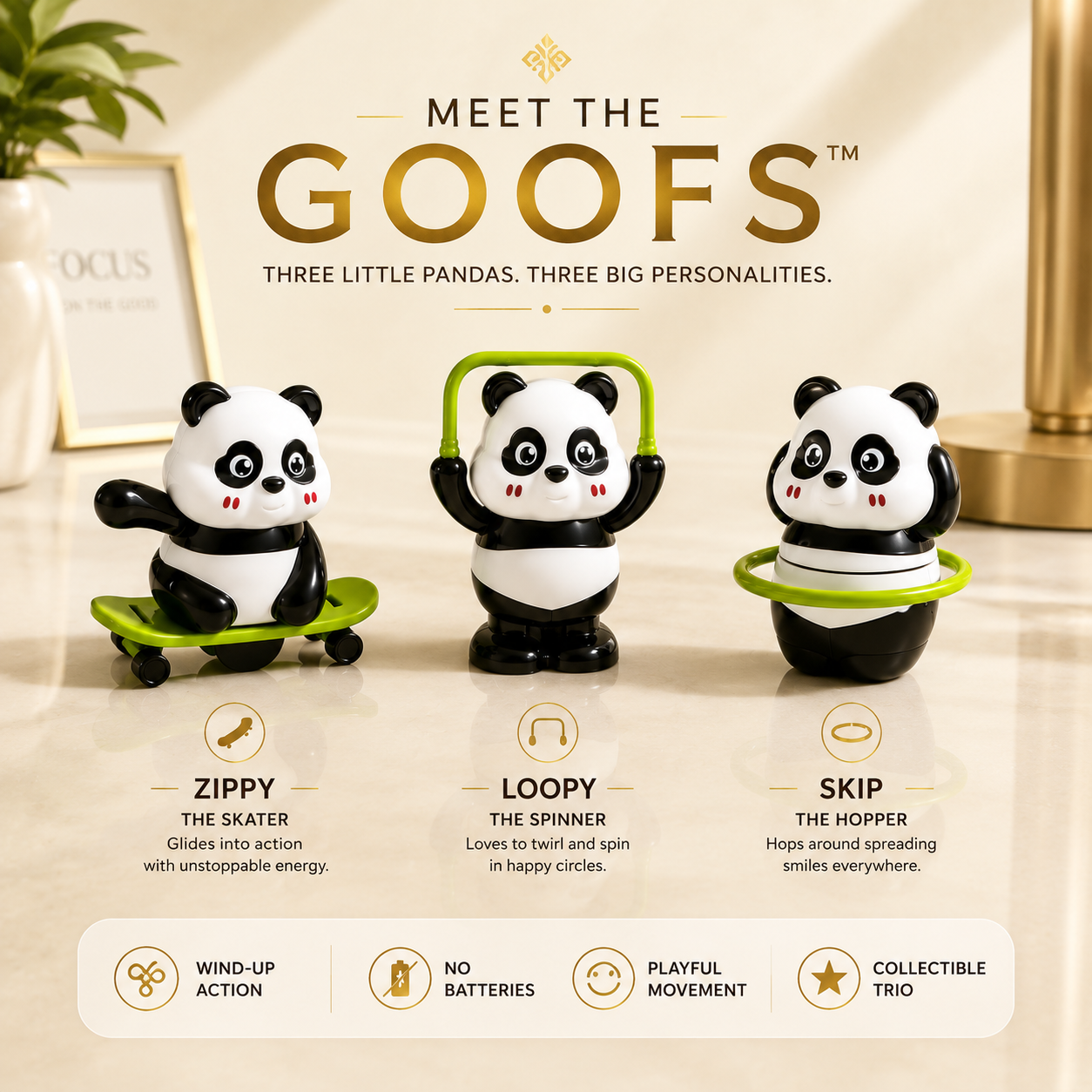 GOOFS™ | The Wobbly Panda Trio